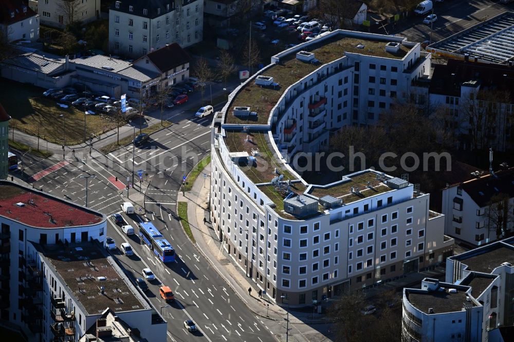 Aerial image München - Construction site for the multi-family residential building Scapinellistrasse corner Lortinger Strasse in the district Pasing-Obermenzing in Munich in the state Bavaria, Germany