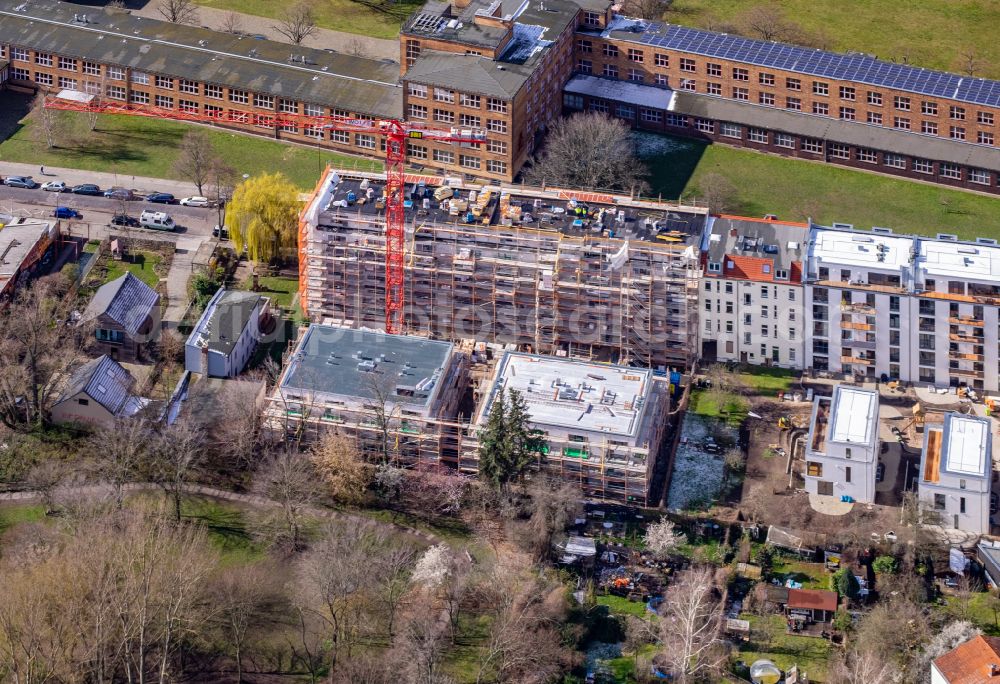 Aerial photograph Berlin - Construction site for the multi-family residential building on Fischerstrasse in the district Rummelsburg in Berlin, Germany