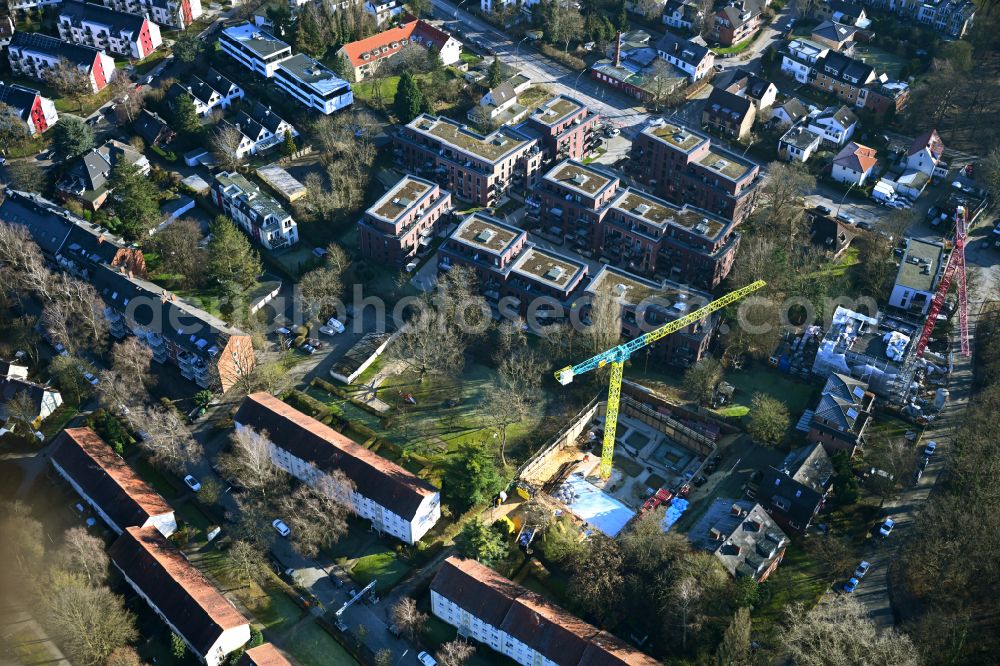 Aerial photograph Hamburg - Construction site for the multi-family residential building of Projekts Parkside2 on Willinks Park in the district Lokstedt in Hamburg, Germany