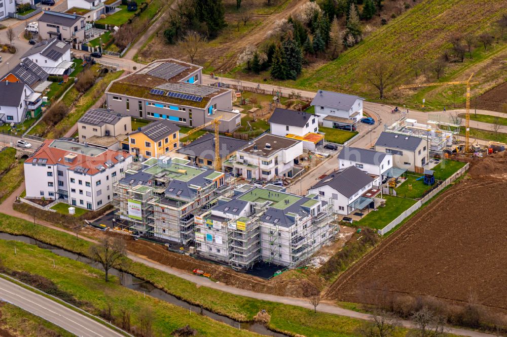 Aerial image Ettenheim - Construction site for the multi-family residential building on Undizstrasse in Ettenheim in the state Baden-Wuerttemberg, Germany