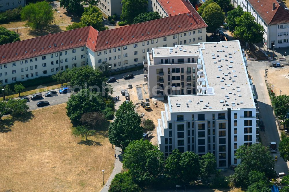 Aerial image Berlin - Construction site for the multi-family residential building on Vesaliusstrasse in the district Pankow in Berlin, Germany