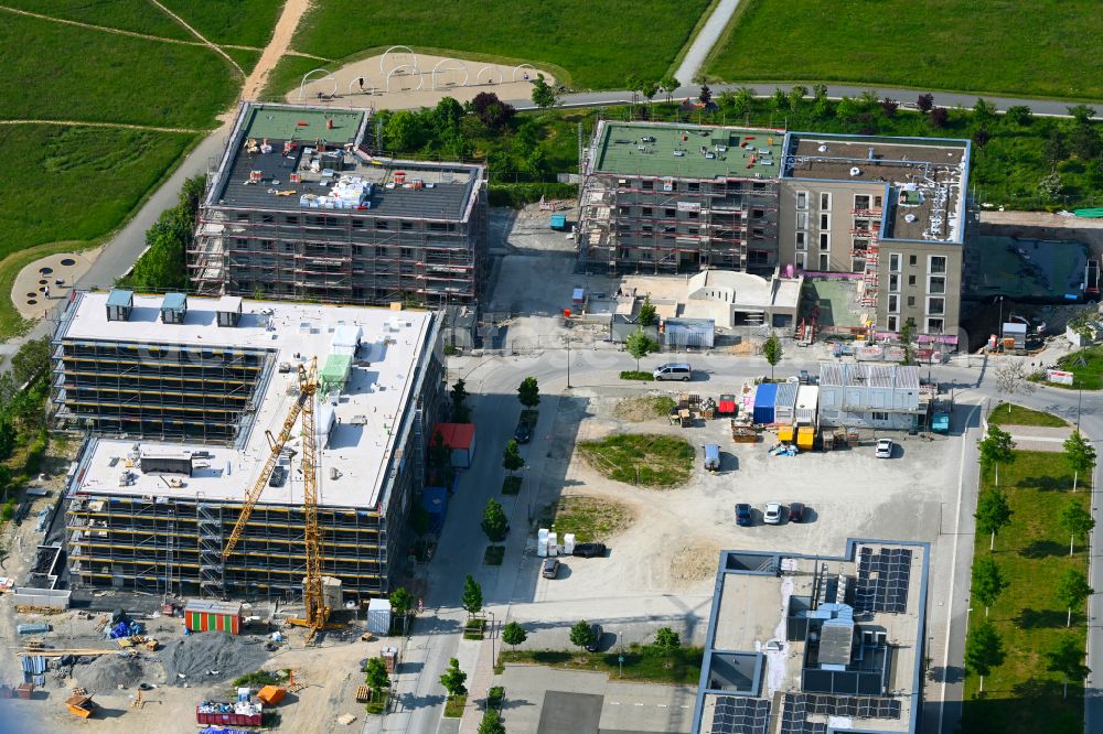 Aerial photograph Würzburg - Construction site for the multi-family residential building in residential area Hubland on street Beltwalk - Landsteinerstrasse in the district Frauenland in Wuerzburg in the state Bavaria, Germany