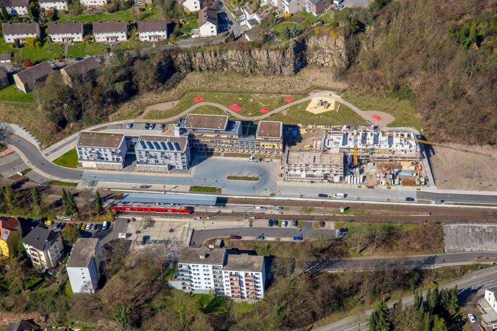 Aerial image Herdecke - Construction site for the multi-family residential building of Wohnquartier Alter Steinbruch on Walter-Freitag-Strasse in the district Westende in Herdecke in the state North Rhine-Westphalia, Germany