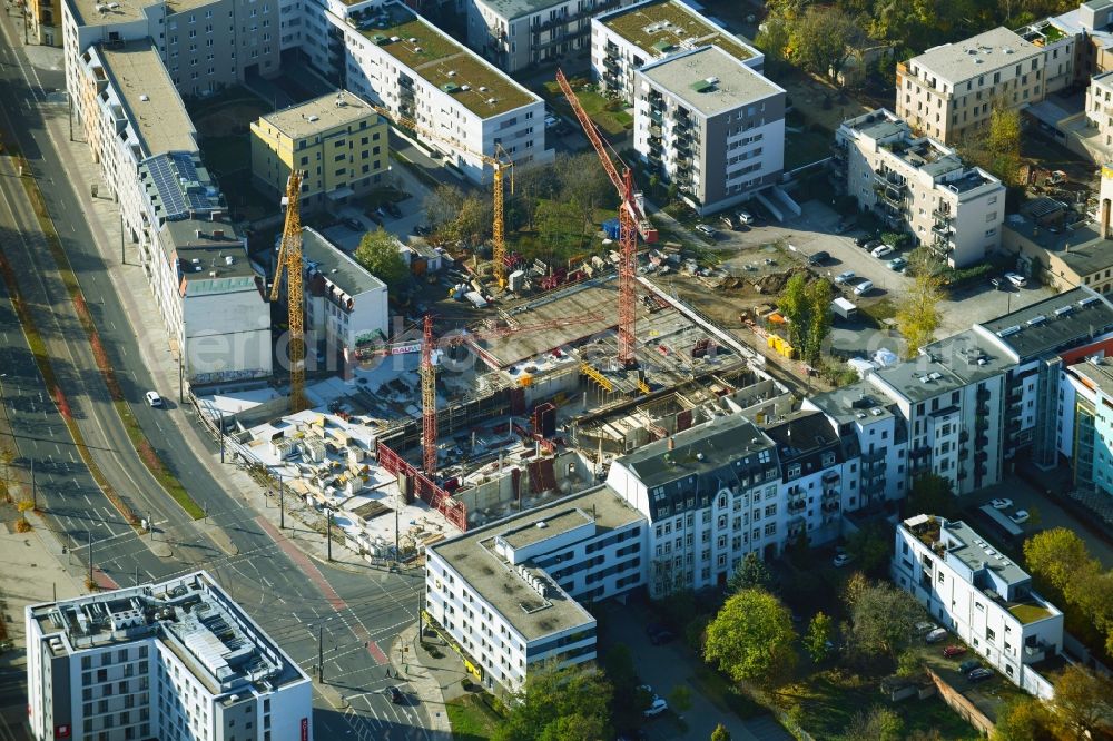 Aerial photograph Dresden - Construction site for the multi-family residential building between Friedrichstrasse and Weisseritzstrasse in the district Friedrichstadt in Dresden in the state Saxony, Germany