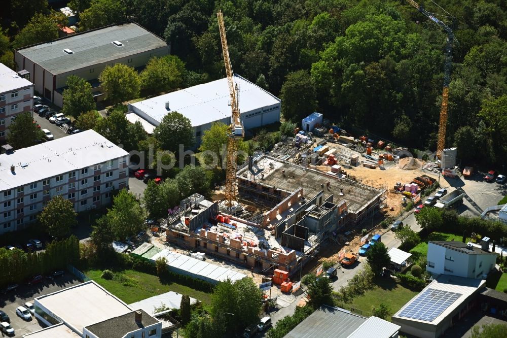 Würzburg from the bird's eye view: Construction site for the new construction of a dorm residential care home - building for the physically handicapped on Berner Strasse in Wuerzburg in the state Bavaria, Germany