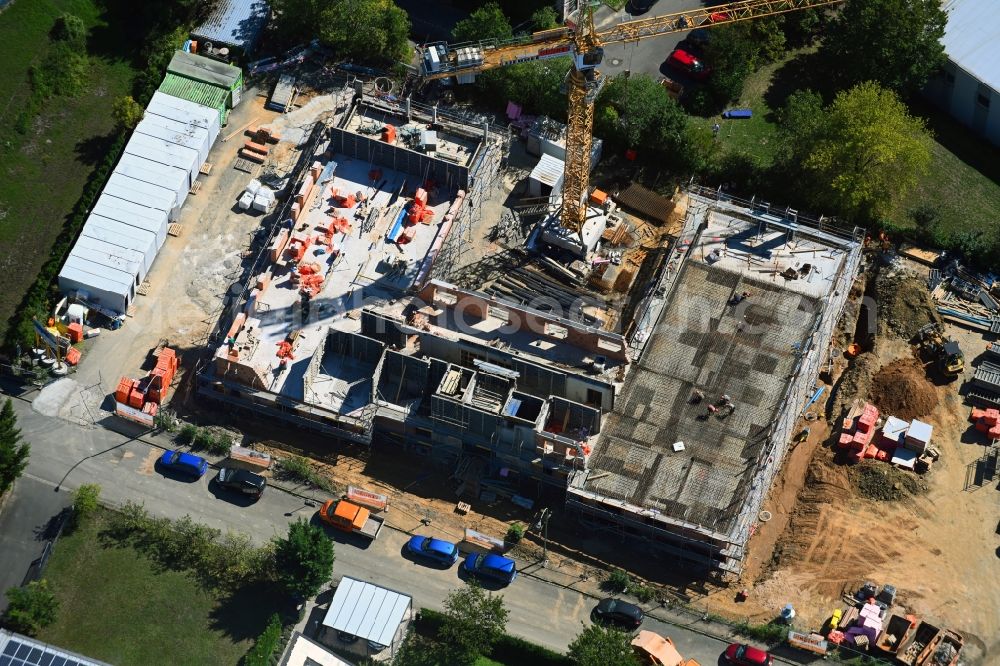 Aerial image Würzburg - Construction site for the new construction of a dorm residential care home - building for the physically handicapped on Berner Strasse in Wuerzburg in the state Bavaria, Germany