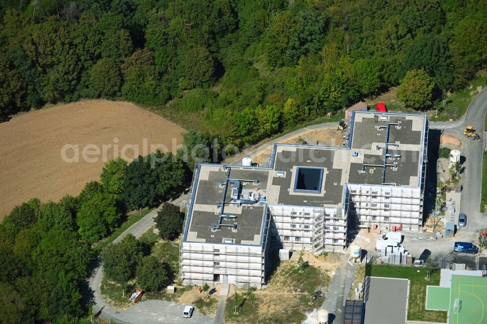 Aerial photograph Würzburg - Construction site for the new construction of a dorm residential care home - building for the physically handicapped Jakob Riedinger Haus in the district Heuchelhof in Wuerzburg in the state Bavaria, Germany