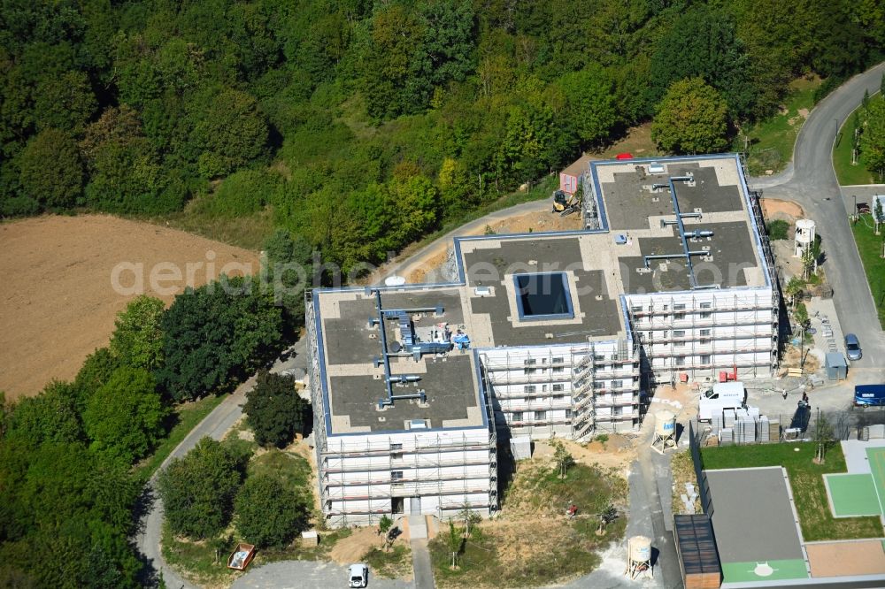 Würzburg from the bird's eye view: Construction site for the new construction of a dorm residential care home - building for the physically handicapped Jakob Riedinger Haus in the district Heuchelhof in Wuerzburg in the state Bavaria, Germany