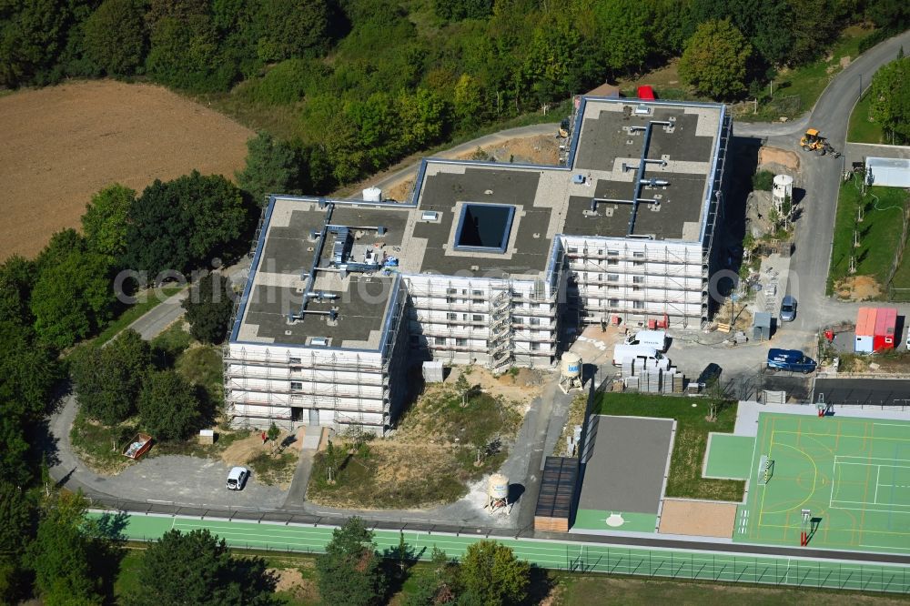 Aerial image Würzburg - Construction site for the new construction of a dorm residential care home - building for the physically handicapped Jakob Riedinger Haus in the district Heuchelhof in Wuerzburg in the state Bavaria, Germany