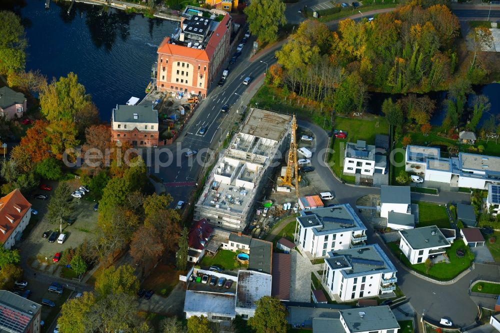 Aerial photograph Brandenburg an der Havel - Construction site for the new construction of a dorm residential care home - building for the physically handicapped Krakauer Strasse in Brandenburg an der Havel in the state Brandenburg, Germany