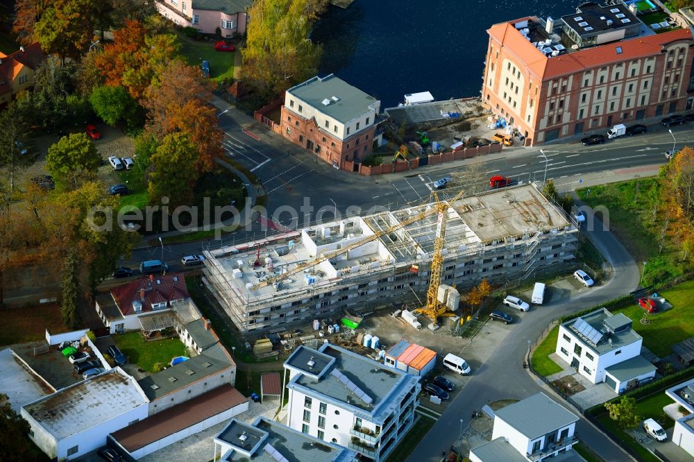 Aerial image Brandenburg an der Havel - Construction site for the new construction of a dorm residential care home - building for the physically handicapped Krakauer Strasse in Brandenburg an der Havel in the state Brandenburg, Germany