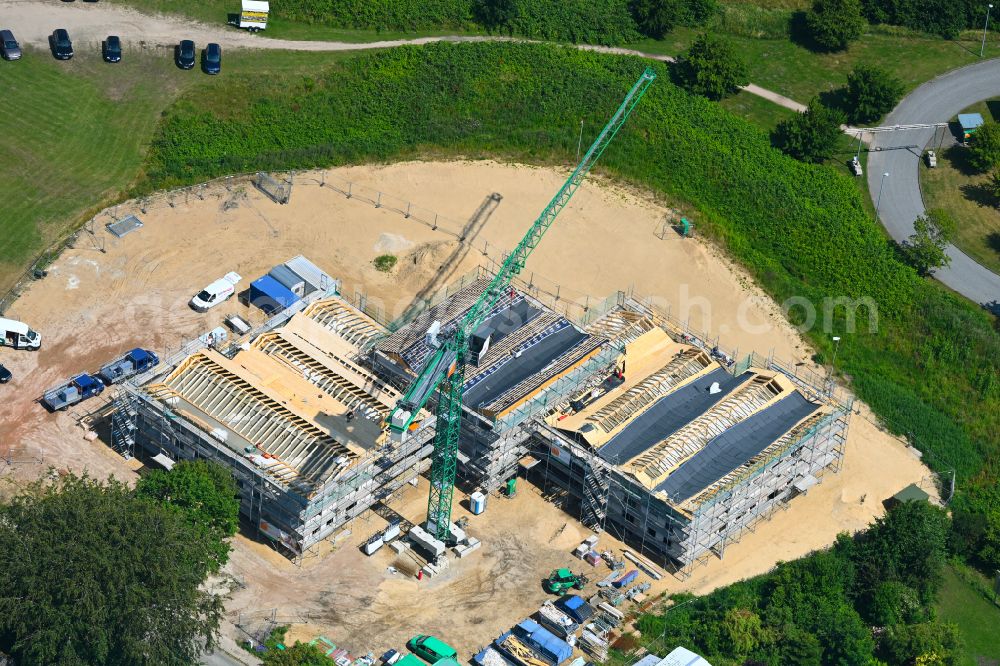 Aerial image Meldorf - Construction site for the new construction of a nursing home - building for disabled people of the Foundation Man on Kampstrasse in Meldorf in the state Schleswig-Holstein, Germany