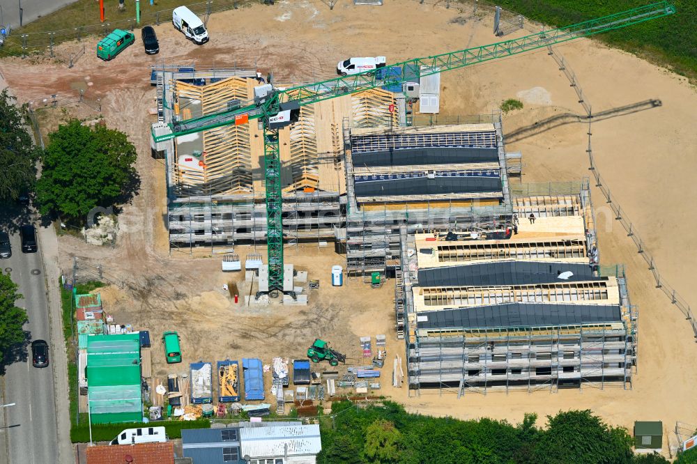 Aerial photograph Meldorf - Construction site for the new construction of a nursing home - building for disabled people of the Foundation Man on Kampstrasse in Meldorf in the state Schleswig-Holstein, Germany