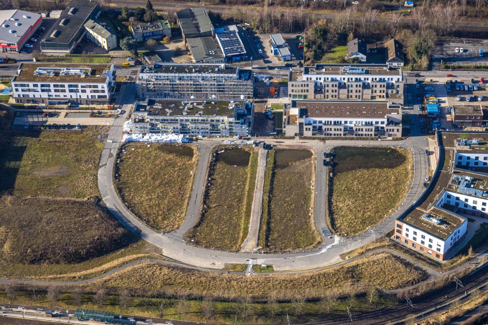 Aerial image Dortmund - Construction site for the multi-family residential buildings Wohnen on Hombrucher Bogen on street Hombrucher Bogen in the district Zechenplatz in Dortmund in the state North Rhine-Westphalia, Germany