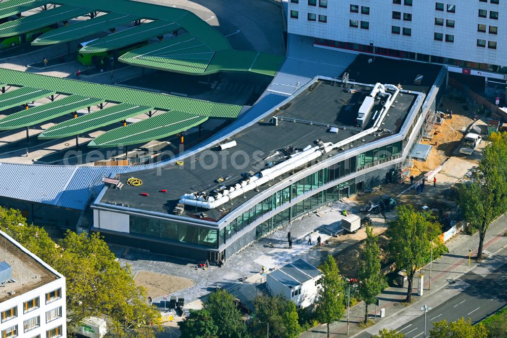 Aerial photograph Berlin - New construction site central Bus Station for Public Transportation on Masurenallee in the district Westend in Berlin, Germany