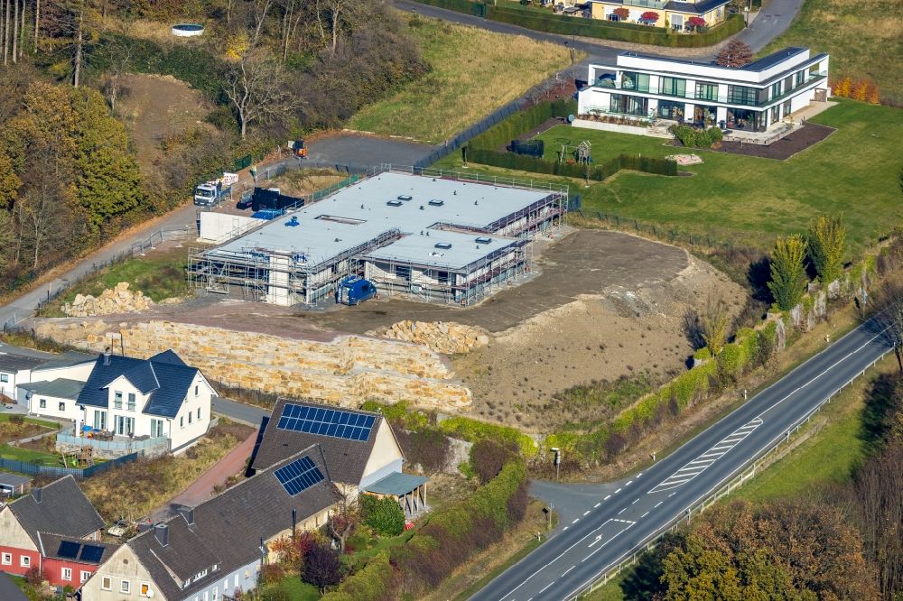 Aerial photograph Arnsberg - Construction site for the new building Zur Waterlappe - Zur Oldenburg in the district Neheim in Arnsberg at Ruhrgebiet in the state North Rhine-Westphalia, Germany
