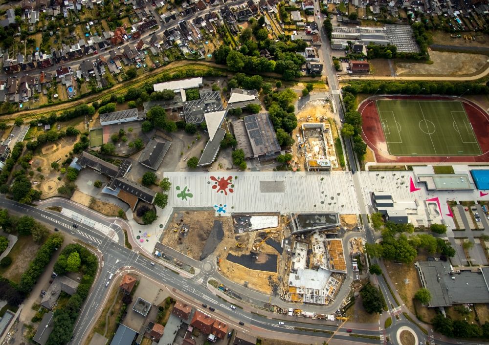 Aerial image Selm - Construction site for the new sports hall in Selm in the state North Rhine-Westphalia, Germany