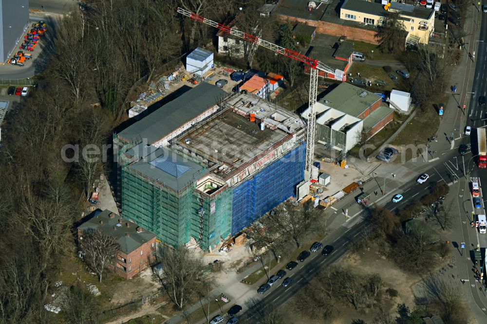 Berlin from above - Construction site for the conversion of the Uklei substation at the Juliusturm in Haselhorst in the Spandau district in Berlin, Germany