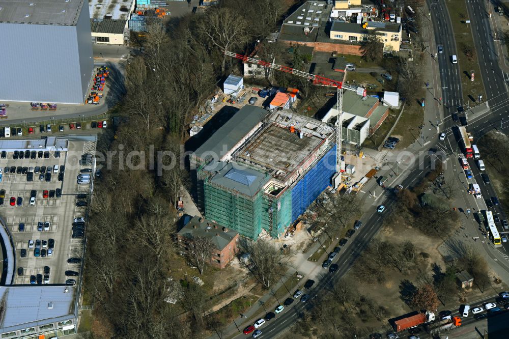 Berlin from the bird's eye view: Construction site for the conversion of the Uklei substation at the Juliusturm in Haselhorst in the Spandau district in Berlin, Germany