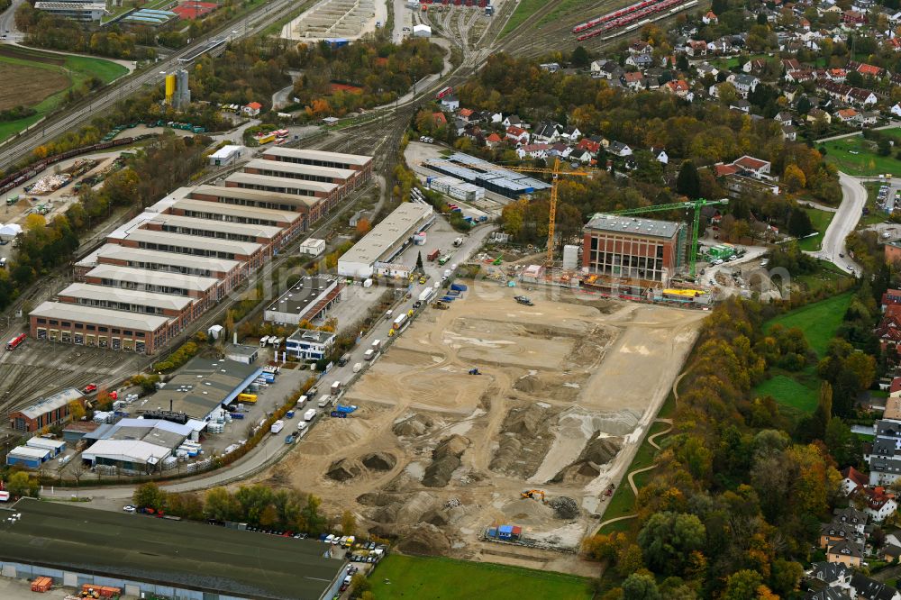 Aerial image München - Construction for the reconstruction of power plant Aubinger Heizkraftwerk in the Bergson Kunstkraftwerk on street Rupert-Bodner-Strasse in the district Aubing in Munich in the state Bavaria, Germany