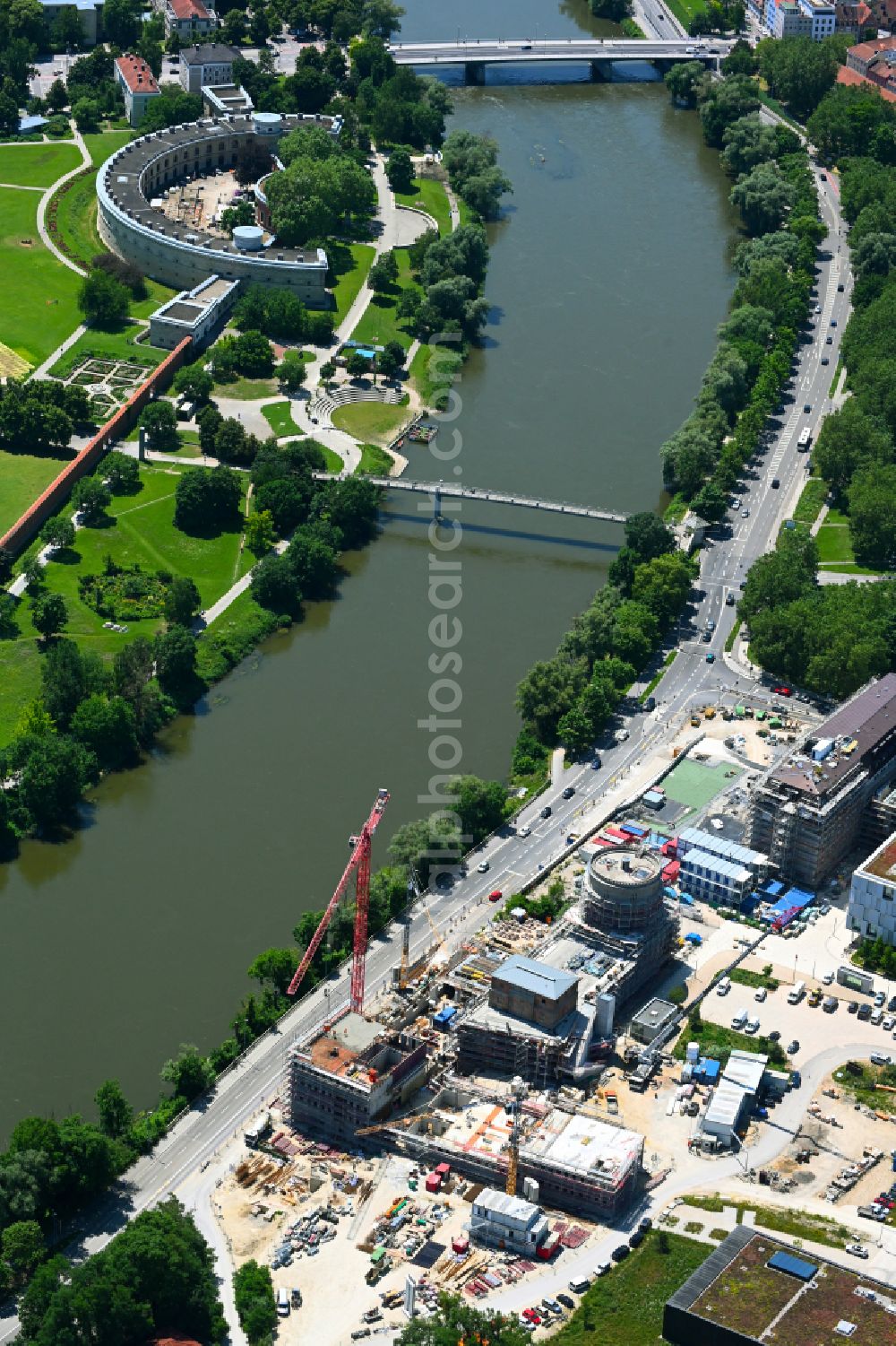 Aerial image Ingolstadt - Construction for the reconstruction of Kavalier Dalwigk in the district Altstadt Suedost in Ingolstadt in the state Bavaria, Germany