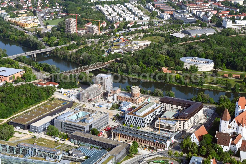 Aerial photograph Ingolstadt - Construction for the reconstruction of Kavalier Dalwigk in the district Altstadt Suedost in Ingolstadt in the state Bavaria, Germany