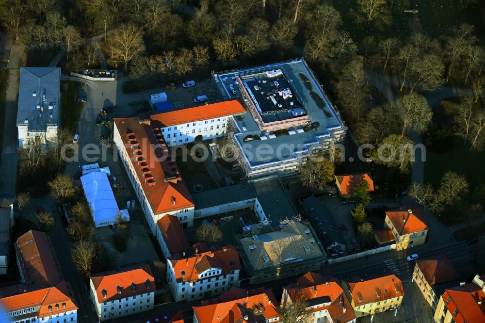 Aerial image Weimar - Construction for the reconstruction Mensa on Park in Weimar in the state Thuringia, Germany