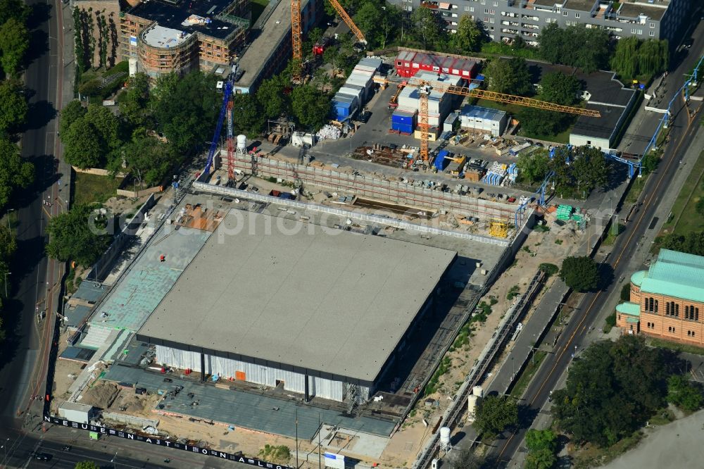 Aerial image Berlin - Construction for the reconstruction of Neue Nationalgalerie on Potsdamer Strasse in Berlin, Germany
