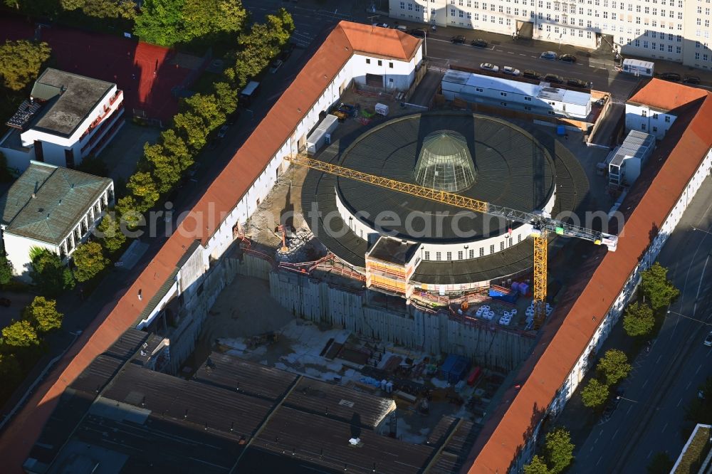 Aerial image München - Construction for the reconstruction of Postpalast in ein Hotel on Arnulfstrasse in the district Maxvorstadt in Munich in the state Bavaria, Germany