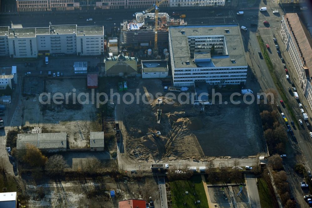 Aerial image Potsdam - Construction site for the reconstruction of the garrison church Potsdam in Potsdam in the federal state of Brandenburg, Germany
