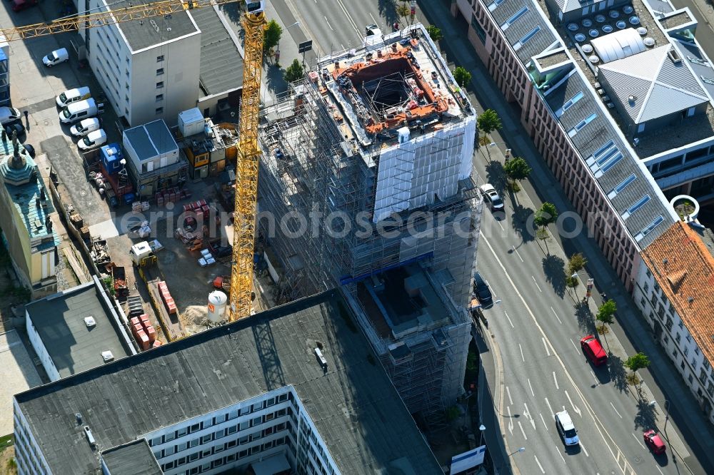 Aerial image Potsdam - Construction site for the reconstruction of the Garnisonkirche Potsdam in Potsdam in the federal state of Brandenburg, Germany