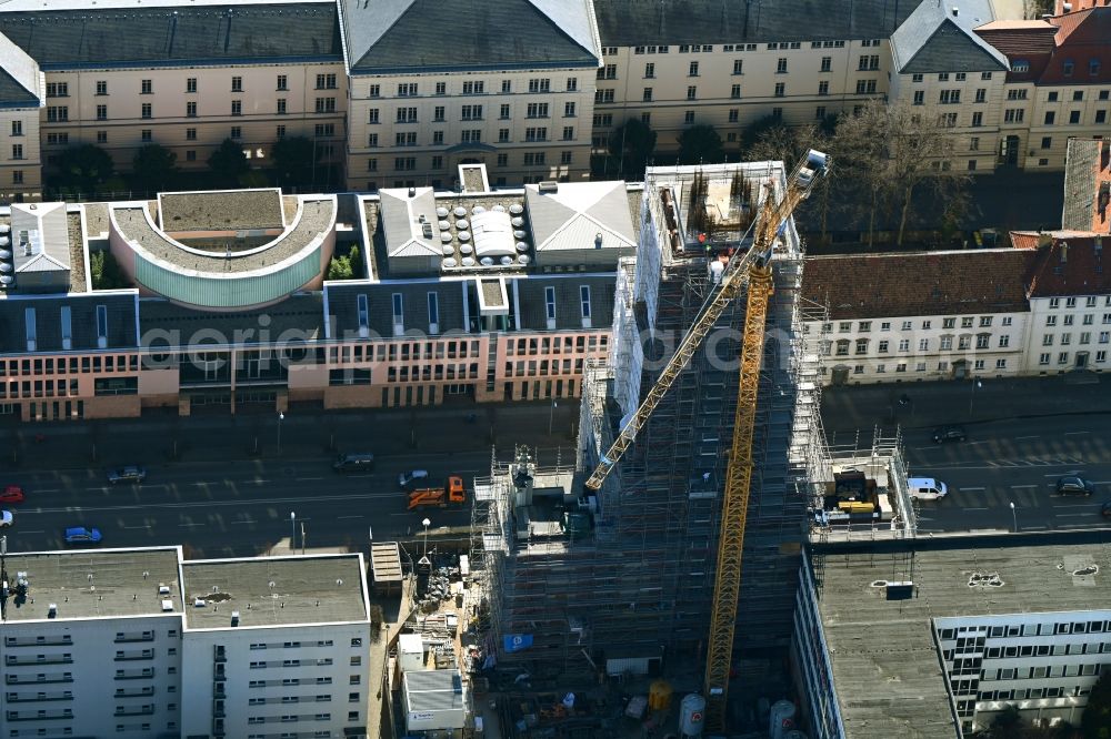 Potsdam from the bird's eye view: Construction site for the reconstruction of the Garnisonkirche Potsdam in Potsdam in the federal state of Brandenburg, Germany