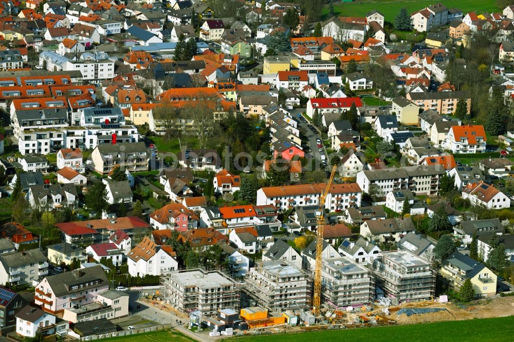 Aerial image Nieder-Eschbach - Residential areas - Construction site with multi-family housing development - New building on the outskirts of the town in Nieder-Eschbach in the state of Hesse, Germany