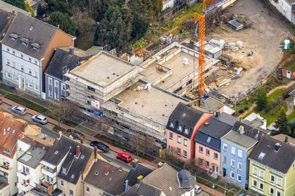Aerial image Hamm - New construction site for the construction of a kindergarten building and Nursery school on Wilhelmstrasse in Hamm in the state North Rhine-Westphalia, Germany