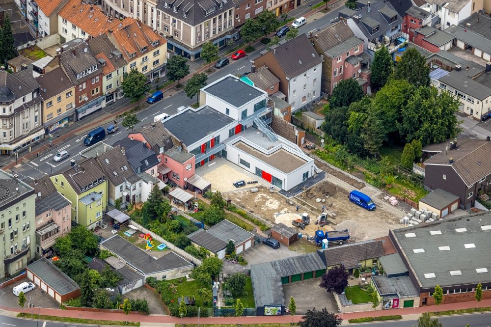 Aerial image Hamm - New construction site for the construction of a kindergarten building and Nursery school on Wilhelmstrasse in Hamm in the state North Rhine-Westphalia, Germany