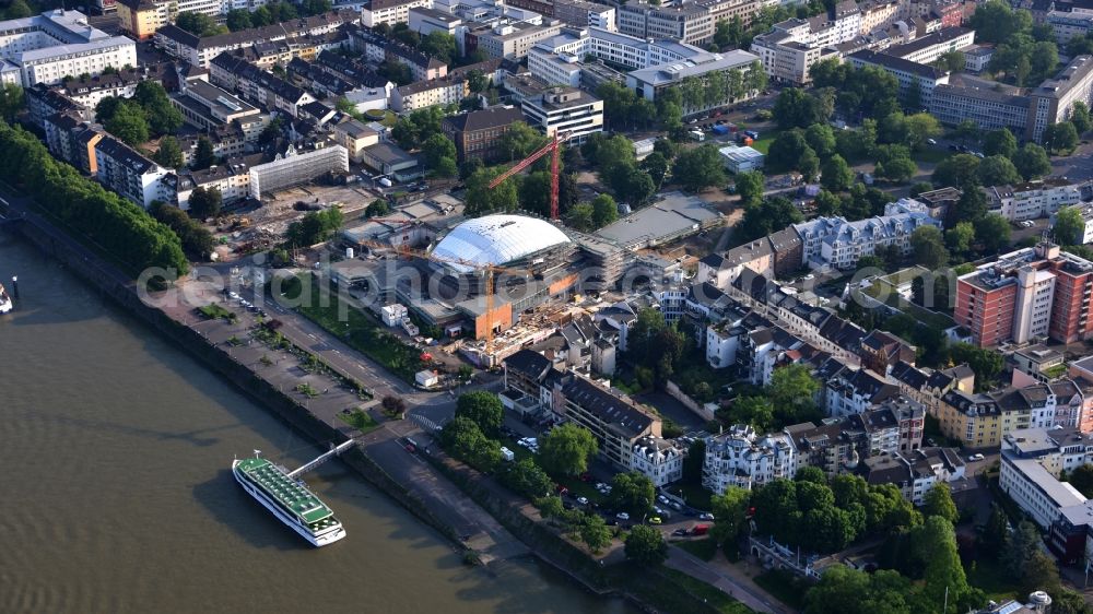 Aerial image Bonn - Renovation of the building of the indoor arena Beethovenhalle Bonn in the district Zentrum in Bonn in the state North Rhine-Westphalia, Germany