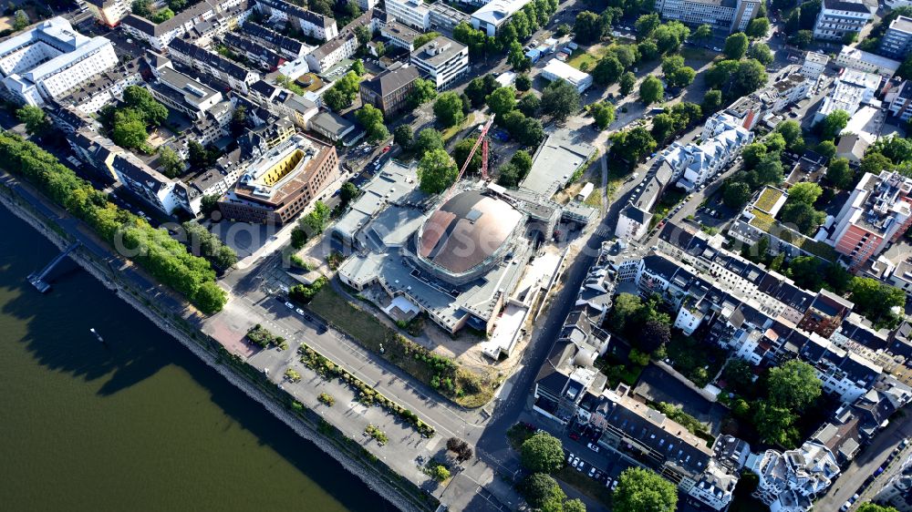 Aerial photograph Bonn - Renovation of the building of the indoor arena Beethovenhalle Bonn in the district Zentrum in Bonn in the state North Rhine-Westphalia, Germany