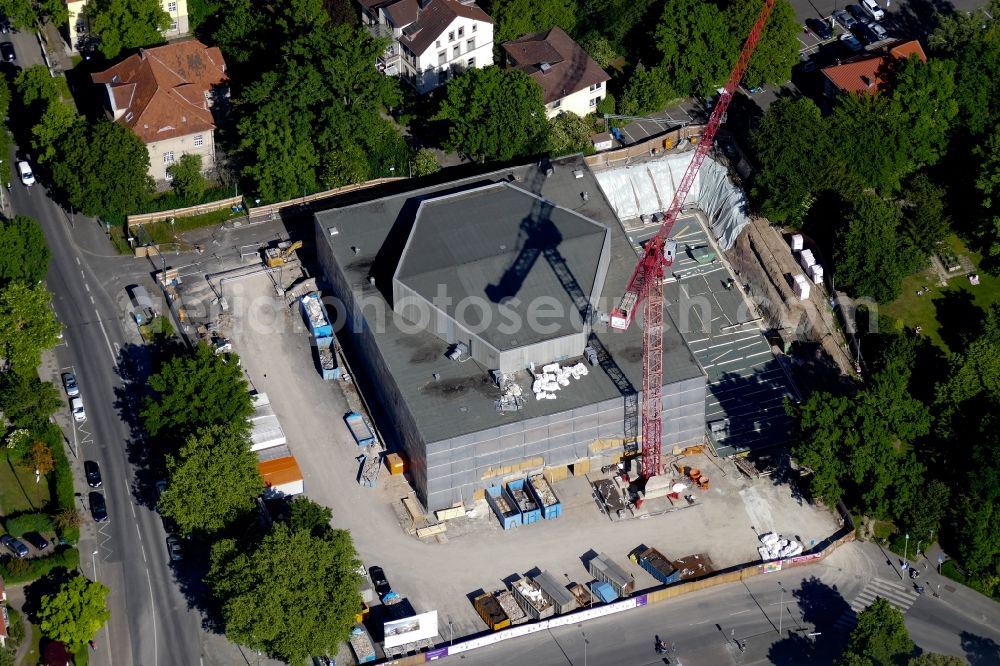 Göttingen from above - Renovation of the building of the indoor arena Stadthalle in Goettingen in the state Lower Saxony, Germany