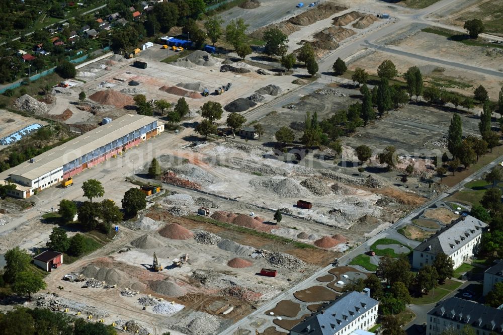 Schweinfurt from the bird's eye view: Conversion-Construction site for the renovation and conversion of the building complex of the former military barracks Ledward Barracks in Schweinfurt in the state Bavaria, Germany
