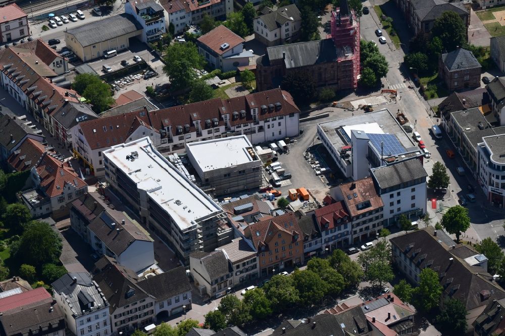 Aerial image Schopfheim - Construction site for City Quarters Building Uehlin-Areal with housing and Commercial units in Schopfheim in the state Baden-Wurttemberg, Germany