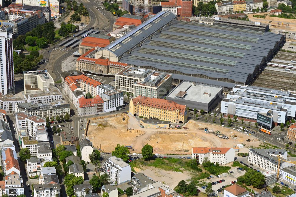 Aerial photograph Leipzig - Construction site for City Quarters Building Krystallpalast-Areal on street Hofmeisterstrasse in Leipzig in the state Saxony, Germany