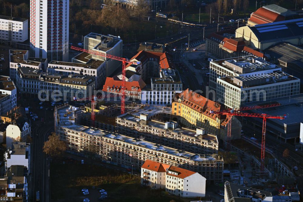 Aerial photograph Leipzig - Construction site for City Quarters Building Krystallpalast-Areal on street Hofmeisterstrasse in the district Zentrum in Leipzig in the state Saxony, Germany