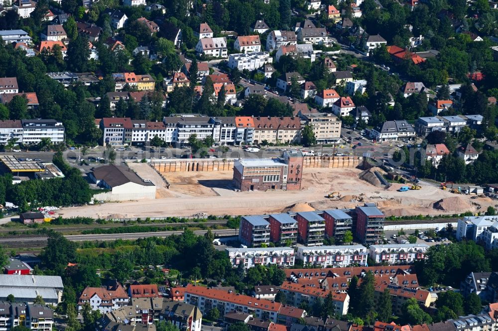 Nürnberg from above - Construction site for city quarters building on the premises of the former Bundesmonopolverwaltung fuer Branntwein - Branntweinareal Aeussere Sulzbacher Strasse in the district Sankt Jobst in Nuremberg in the state Bavaria, Germany