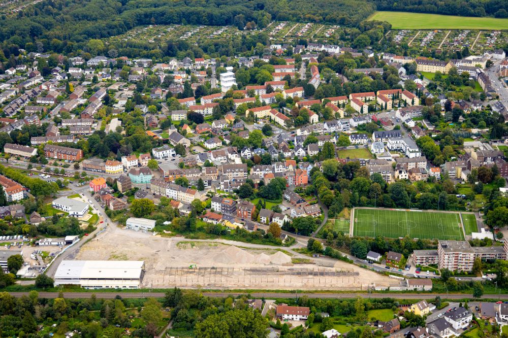 Aerial photograph Dortmund - Construction site for City Quarters Building with living space for students of the Alte Gleisfabrik project on Krueckenweg in the district Krueckenweg in Dortmund at Ruhrgebiet in the state North Rhine-Westphalia, Germany