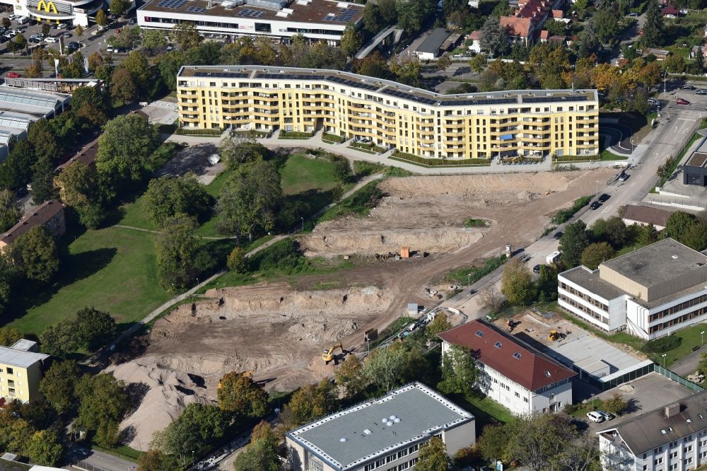 Aerial photograph Freiburg im Breisgau - Construction site for City Quarters Building Schildacker in the districs Haslach and St. Georgen in Freiburg im Breisgau in the state Baden-Wurttemberg, Germany