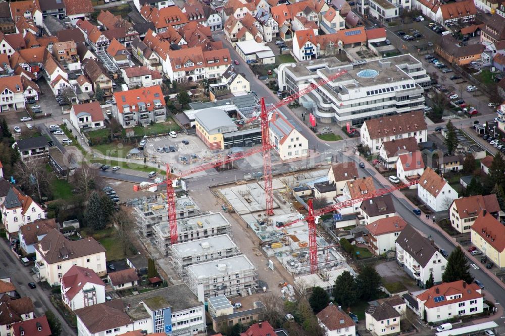 Aerial image Kandel - Construction site for City Quarters Building 'Im Stadtkern' in Kandel in the state Rhineland-Palatinate, Germany