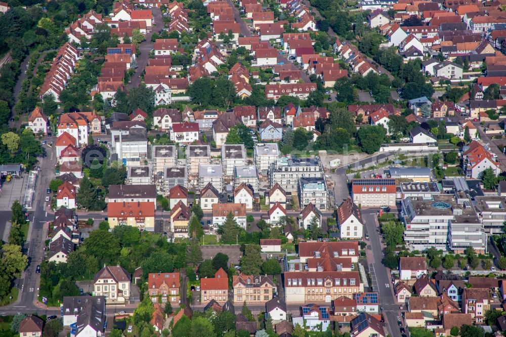 Kandel from above - Construction site for City Quarters Building 'Im Stadtkern' in Kandel in the state Rhineland-Palatinate, Germany