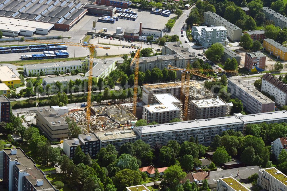 Aerial image München - Construction site for City Quarters Building Zschokke quarter of the project Laim-Westend on Zschokkestrasse - Wilhelm-Riehl-Strasse in the district Laim in Munich in the state Bavaria, Germany