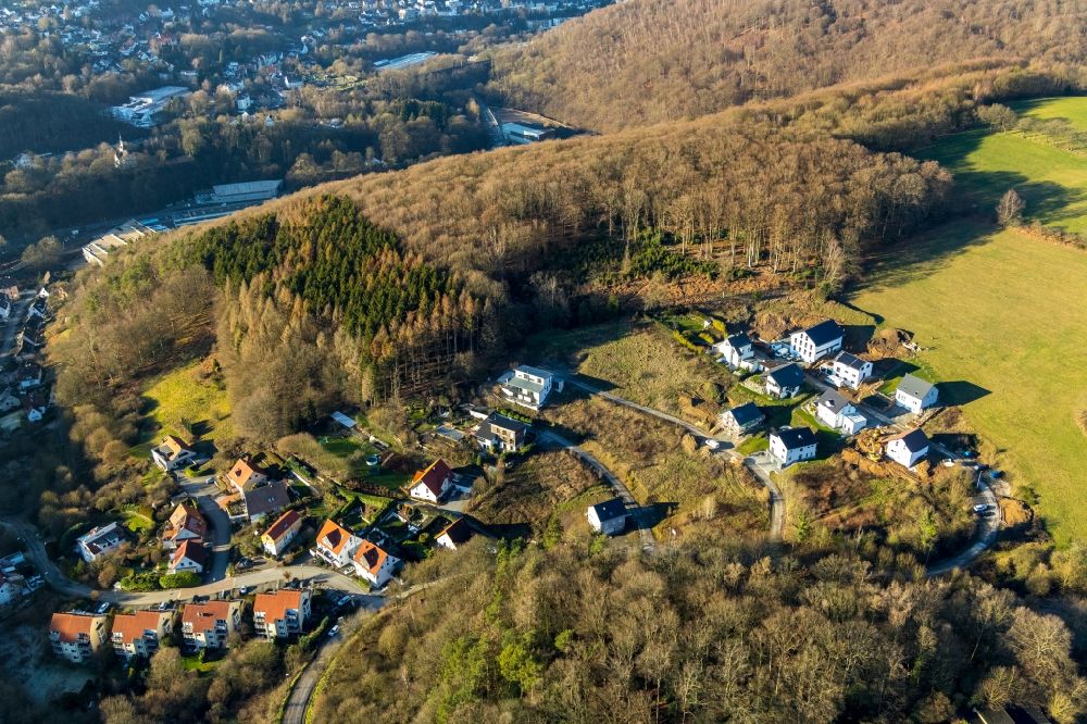 Aerial photograph Ennepetal - Construction sites for new construction residential area of detached housing estate on Asternweg in Ennepetal in the state North Rhine-Westphalia, Germany