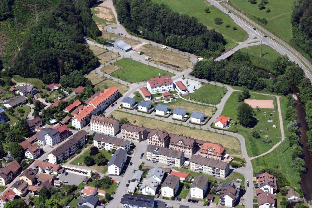 Aerial image Hausen im Wiesental - Construction sites for new construction residential area of detached housing estate Bergwerk and Zweier in Hausen im Wiesental in the state Baden-Wurttemberg, Germany